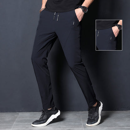 Pants men's Korean version of the trend spring knit loose tooling 2024 new tide brand beam casual sports trousers