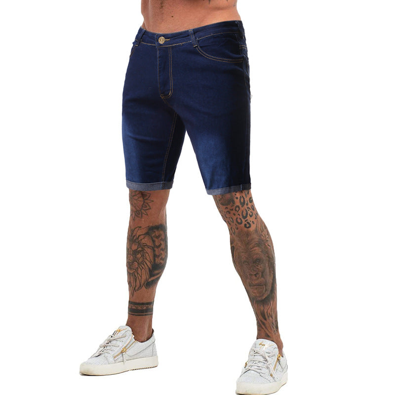 EBay Foreign Trade Code 2024 Summer European and American men's casual denim short pants fashion gradient five-point pants tide