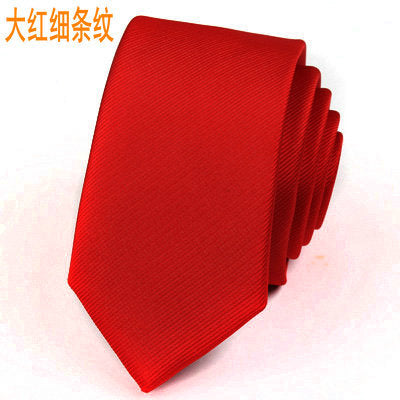 Wholesale Korean men's tie 6cm fashion British casual wedding groom tie red black collar with male