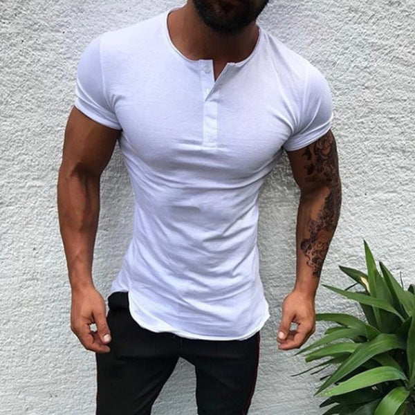 Men's monochrome short sleeve shirt