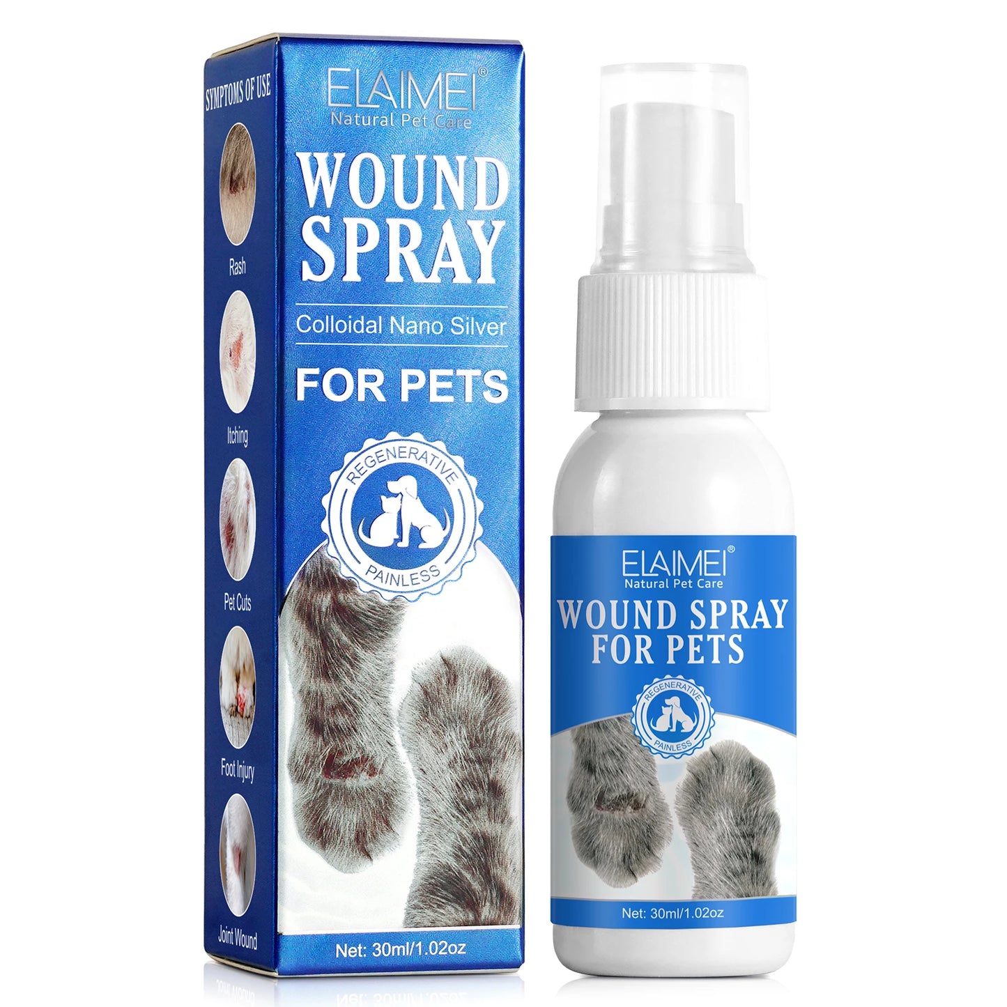 Dog Wound Care Spray - Wound Spray for Pets - Healing Aid and Skin Repair, Clean Wounds, Relieve Dog Skin Allergies 2 pack