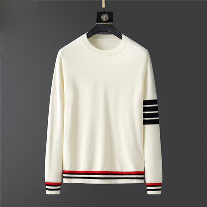 2024 new Winter Thickness Pullover Men O-neck Solid Long Sleeve Warm Slim Sweaters Men's Sweater Pull Male Clothing Cotton Wool