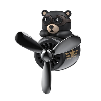 Airplane Pilot Car Air Freshener Diffuser Bear Pilot Rotating Propeller Fragrance Air Fresheners Clip