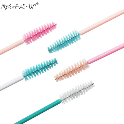 50pcs Disposable Nylon Mascara Wand Applicator Eyelash Brushes For Eyelash Extension women Makeup Brush Tools