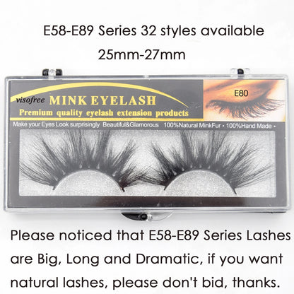 Visofree 25mm lashes 3D mink eyelashes cruelty free 25mm mink lashes handmade crisscross dramatic eyelashes faux cil makeup lash