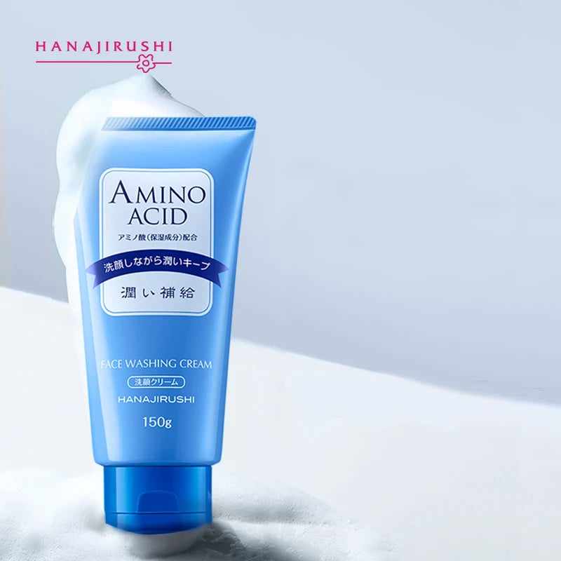 HANAJIRUSHI Amino Acid Foam Cleanser Hyaluronic Acid Face Wash For Dry Skin Oil Skin Combination Skin  Limpiador Facial 150ml