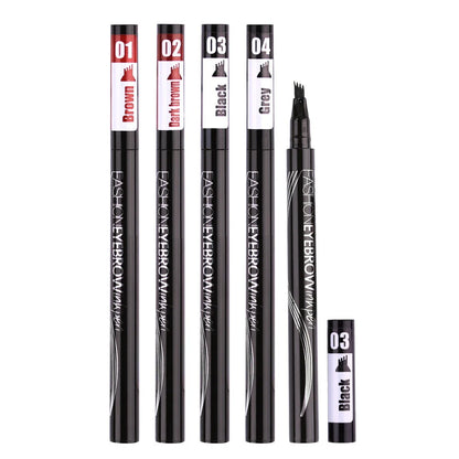 Waterproof Natural Eyebrow Pen Four-claw Eye Brow Tint Makeup three Colors Eyebrow Pencil Brown Black Grey Brush Cosmetics