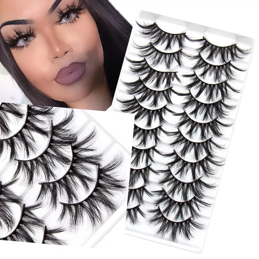 Eyelashes 5/10/16 Pairs 3D Faux Mink Lashes Natural False Eyelashes Reusable Dramatic Volume Lashes Makeup Eyelash Extension