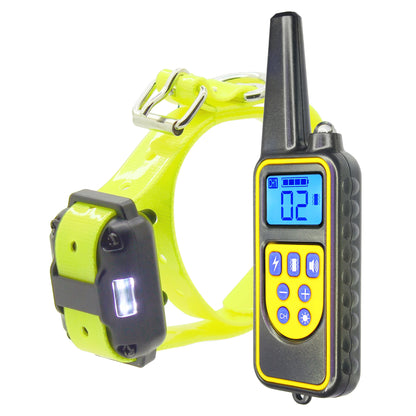 880 Remote Control Electric Dog Training Collar Pet Waterproof Rechargeable with LCD Display for Shock Vibration Sound 433 Mhz