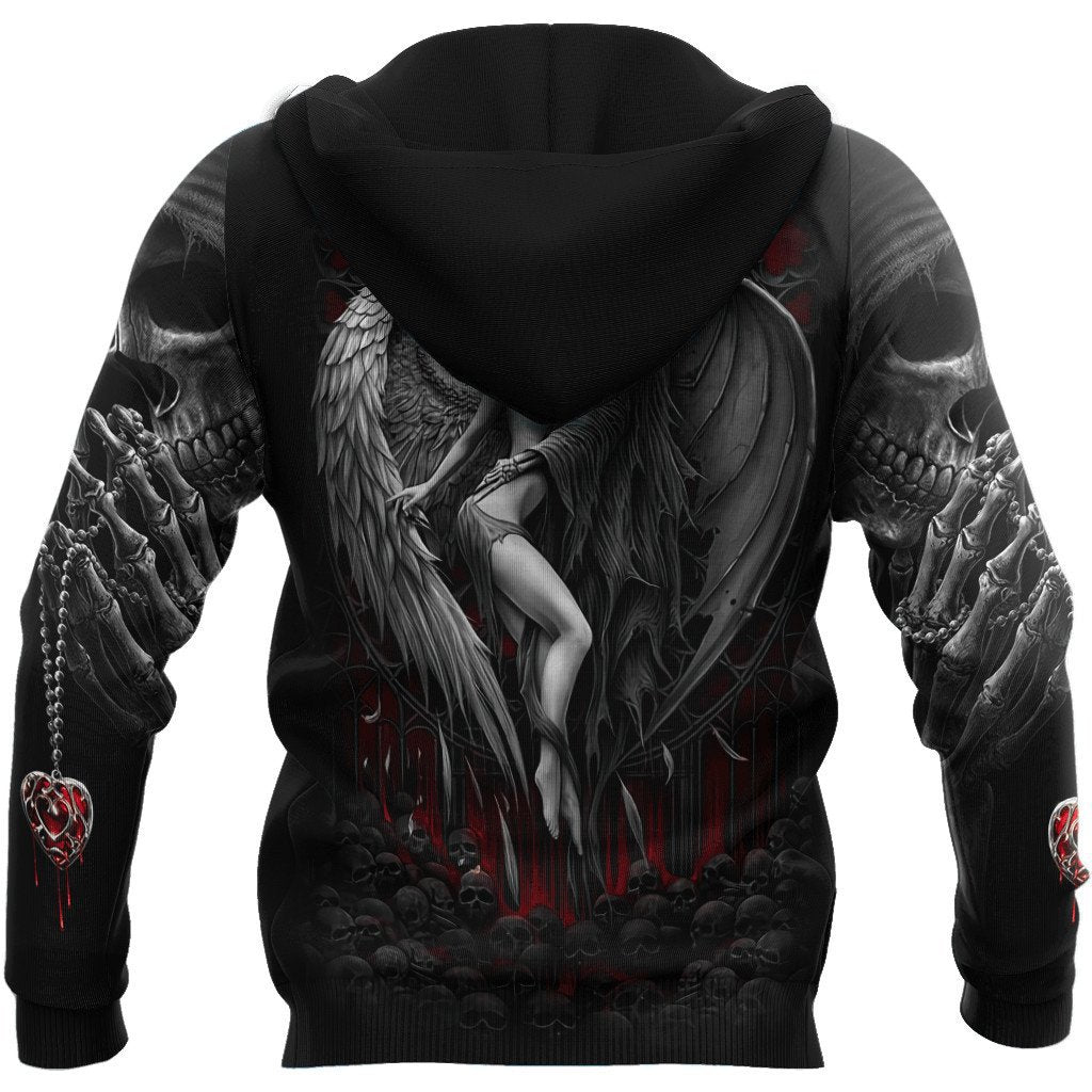 Unisex Angel and Demon Hoodies Halloween Sweatshirt Pullover 3D Printed Hip Hop Youth Hoody S-5XL