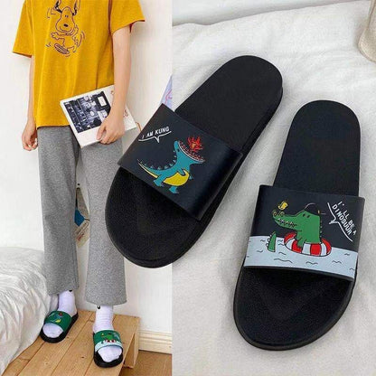 Cartoon dairy slippers female summer soft bottom trend word sandals home bathroom bathing sandal dragonfly flat shoes