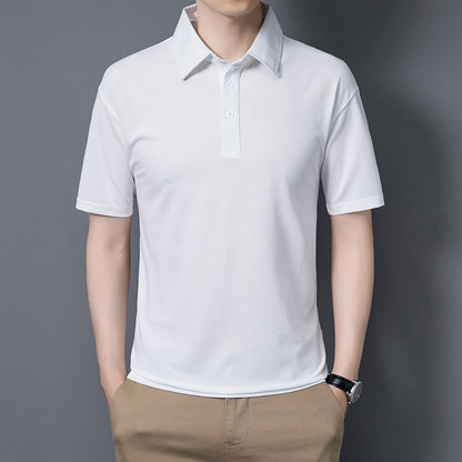 2021 summer new short-sleeved polo shirt casual men's solid color half sleeve trend top