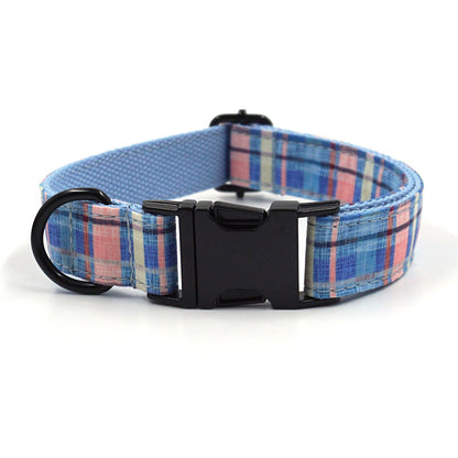 Mi Harbed Fashion Plaid Print Black Black Pet Collar Traction Rope Set Clever Knife Top Traction Belt