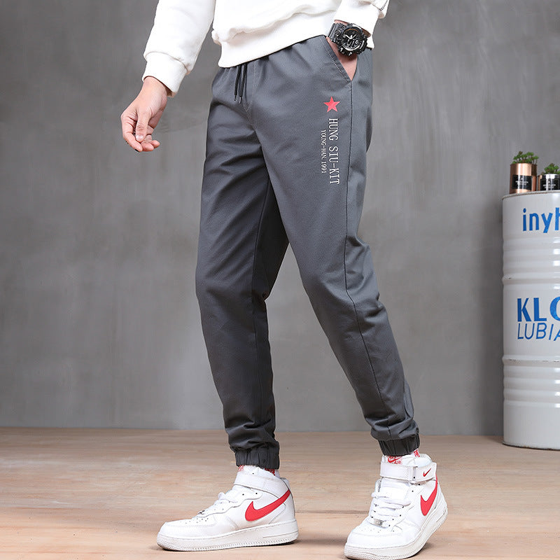 Beach pants men's spring autumn harness sports harem pants loose model trend wild casual worker pants