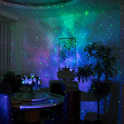 Cross-border hot starry sky projection lamp, starry atmosphere, remote control led, colorful laser, USB bedroom night light