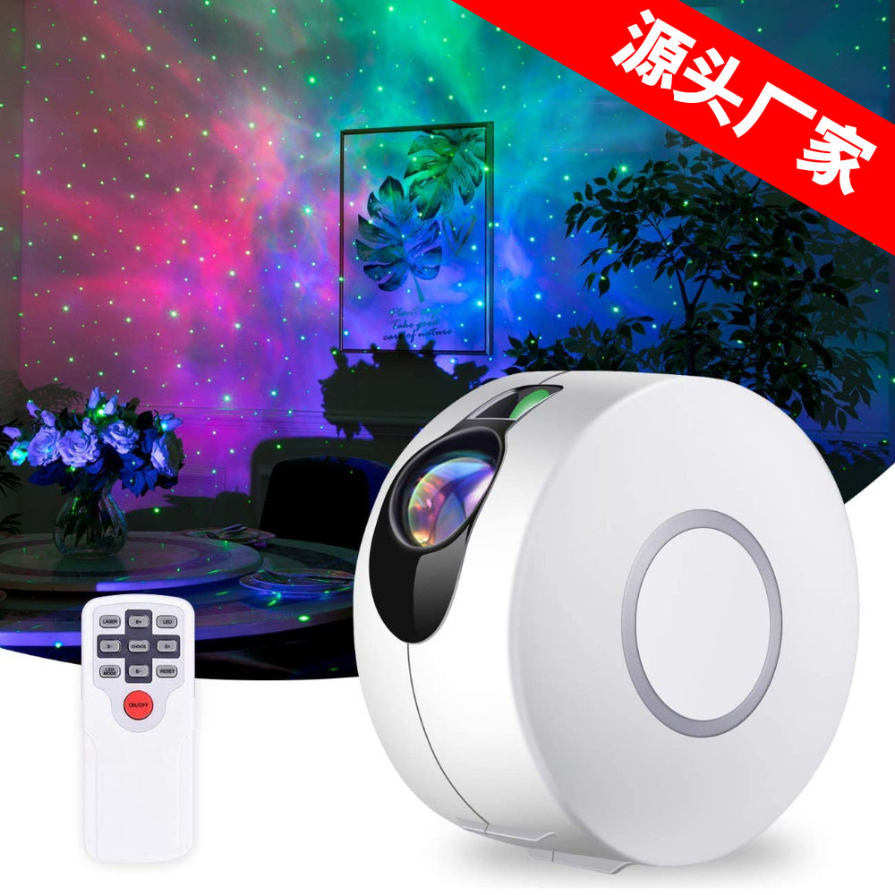 Cross-border hot starry sky projection lamp, starry atmosphere, remote control led, colorful laser, USB bedroom night light