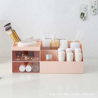 Simple desktop cosmetics storage box, dustproof lipstick storage rack, desk box, household drawer organizer