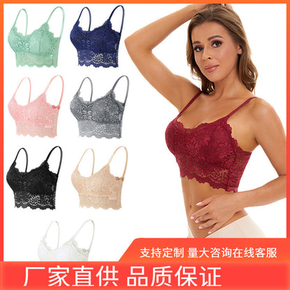 Cross-border foreign trade tube top top women's anti-light lace beautiful back sling wrap chest underwear ladies tube top vest thin