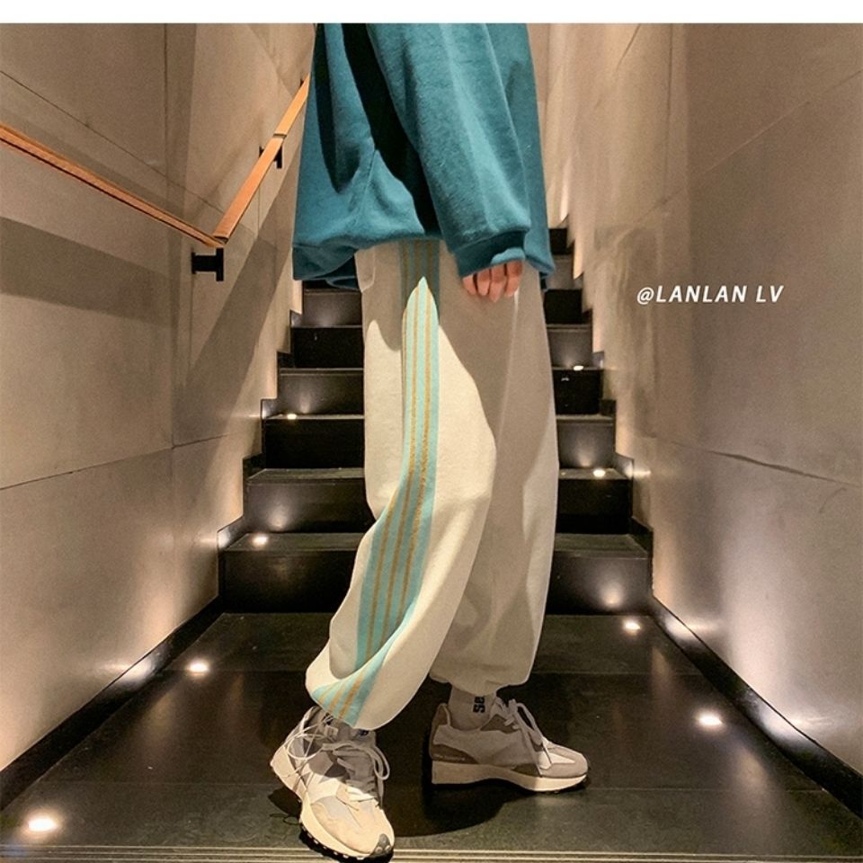 Spring and summer trend pants men's bouquet of nine pants students Hong Kong wind wild loose sports casual trousers women