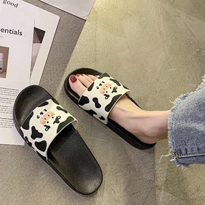 Cartoon dairy slippers female summer soft bottom trend word sandals home bathroom bathing sandal dragonfly flat shoes