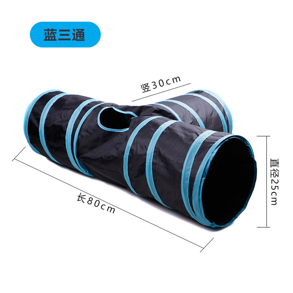 Manufacturers pet supplies Cat flap tunnel rolling dragon cat toys fun drill bucket foldable cat channel