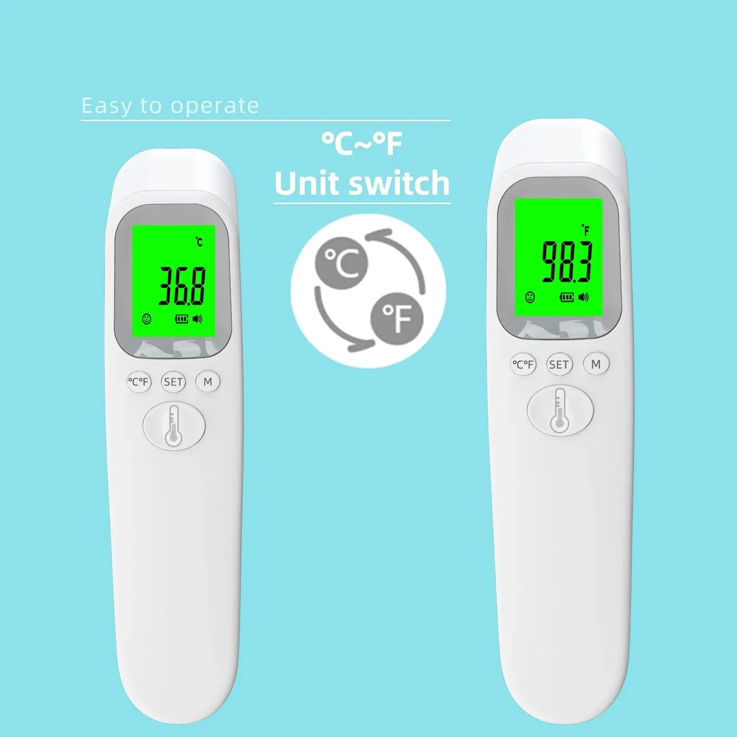 Medical Infrared Forehead Thermometer Backlit Digital Non-contact Laser Household LCD Baby Adult Fever Infant Body