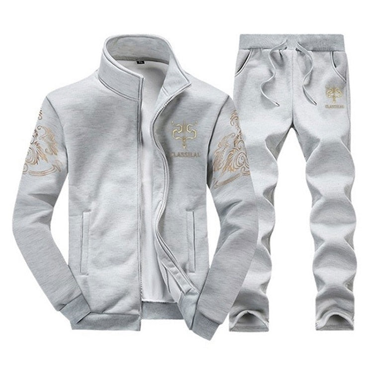 Spring Tracksuits Men Sporting Gyms Mens Set Casual Outfit Sportswear Fitness Men&#39;s Clothing Bodybuilding Male Zipper Sweat Suit