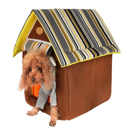 2024 New Pet House Foldable Bed Removable Double Pet House Fashion Cushion Basket Cute Animal Cave Pet Products