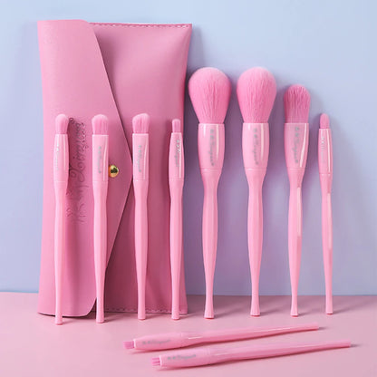 10 PCS Candy Color Makeup Brushes Set With Bag For Face Make Up Tools Women Beauty Professional Foundation Blush Eyeshadow