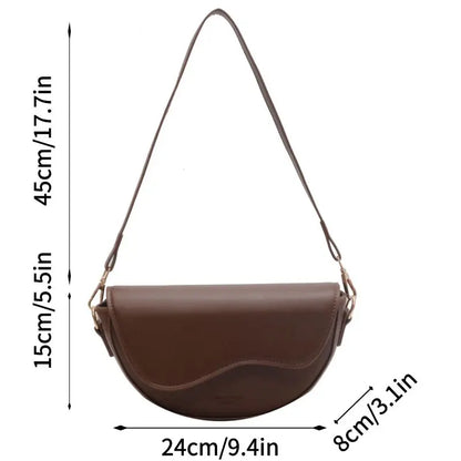 Small Leather Saddle Armpit Bags for Women 2023 Summer Chain Shoulder Crossbody Bag Ladies Vintage Underarm Handbags bolsa