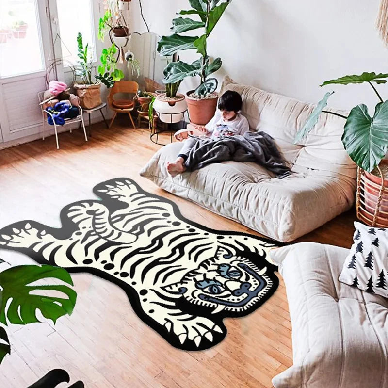 Carpet for Living Room Cute Cartoon Tiger Large Area Children Bedroom Bedside Rug Home Decoration Corridor Cloakroom Mat ковер