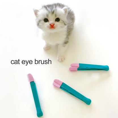 Eco-Friendly Kitten Eye Rub Handheld Cat Eye Wipe Rub Eyes Poo Brush Cleaning Reusable Buckle Design Pet Comb Tear Stain Brush