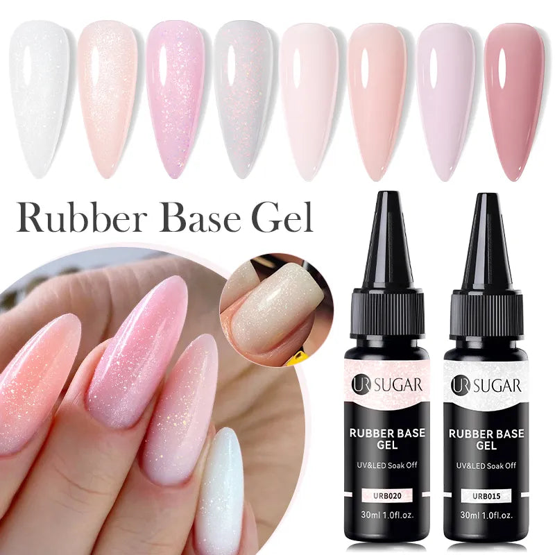 UR SUGAR 30ml Rubber Base Gel Nail Polish Refill Supplier Nude Jelly White UV/LED  Soak Off Profession Hybrid Gel For Manicure