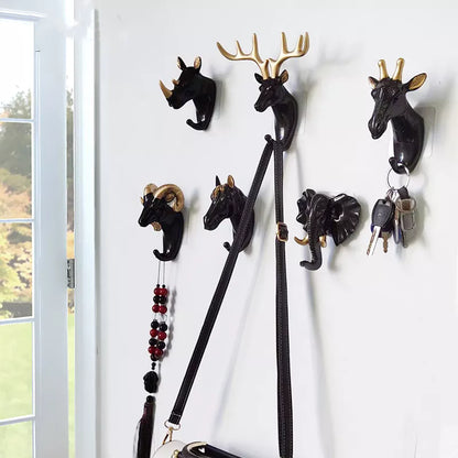 Wall Hanging Hook Deer Antlers Wall Coat Rack For Clothes Self Adhesive Display Racks Key Hanger Wall Storage Horns Hangers