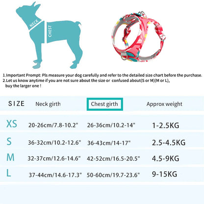 Dog Cat Harness Adjustable Vest Walking Lead Leash For Puppy Dogs Collar Polyester Mesh Harness For Small Medium Dog Cat Pet