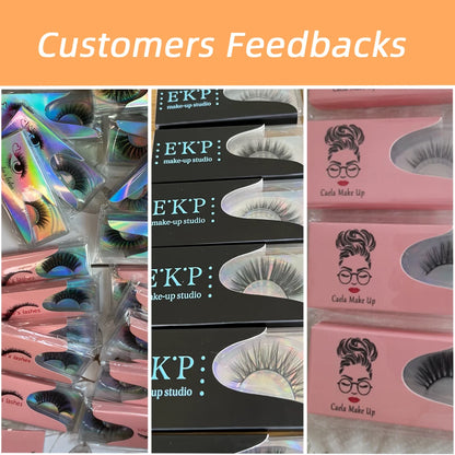 Natural 3D Faux Mink Eyelashes Wholesale Custom Boxes Items In Bulk For Business Resale 14/16/18mm Fake Lashes With Logo And Box