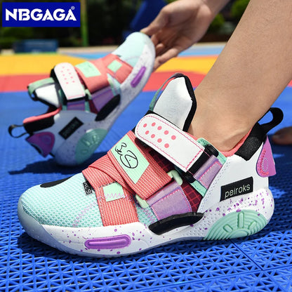 Children's Basketball Shoes For Boys Girls Non-slip Kids Sport Shoes Lightweight Outdoor Sneakers Trainers Footwear