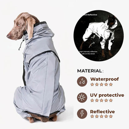 Reflective Pet Dog Jumpsuit Waterproof Raincoat Sunscreen Dog Outdoor Clothes Jacket for Small Medium Large Dog Pet Supplies