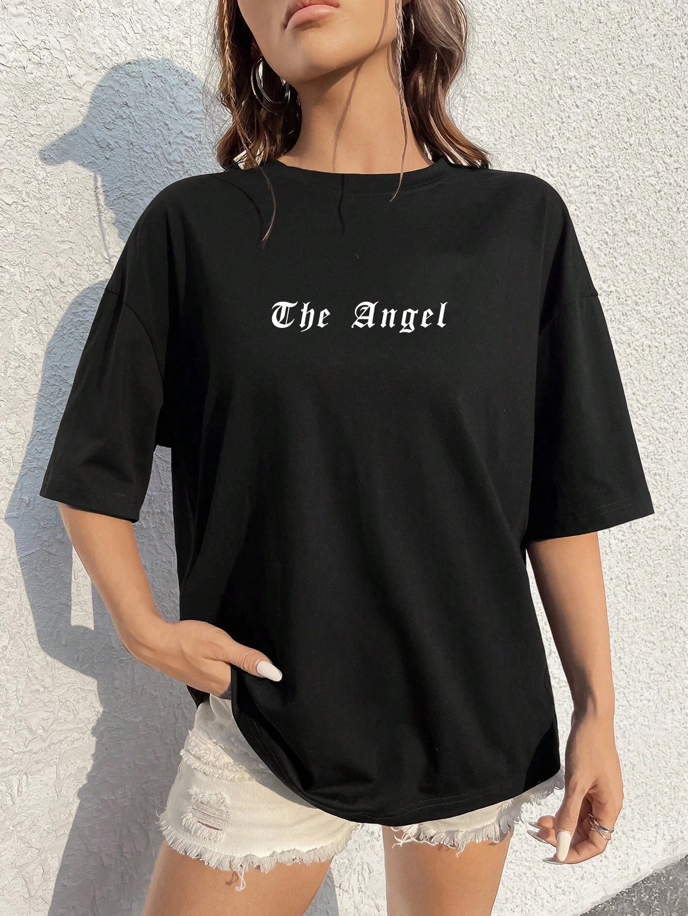 Dark Angel Wing Hot sale Graphic Printed T-Shirts For Women Loose Oversized Clothing Hip Hop Street Tshirt Cotton Short Sleeves