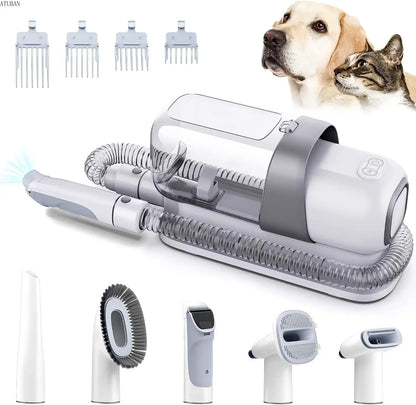 Pet Grooming Kit,Dog Grooming Clippers 2.3L Vacuum Suction 99%Pet Hair,Pet water blower Vacuum Low Noise,5 Pet Grooming Tools