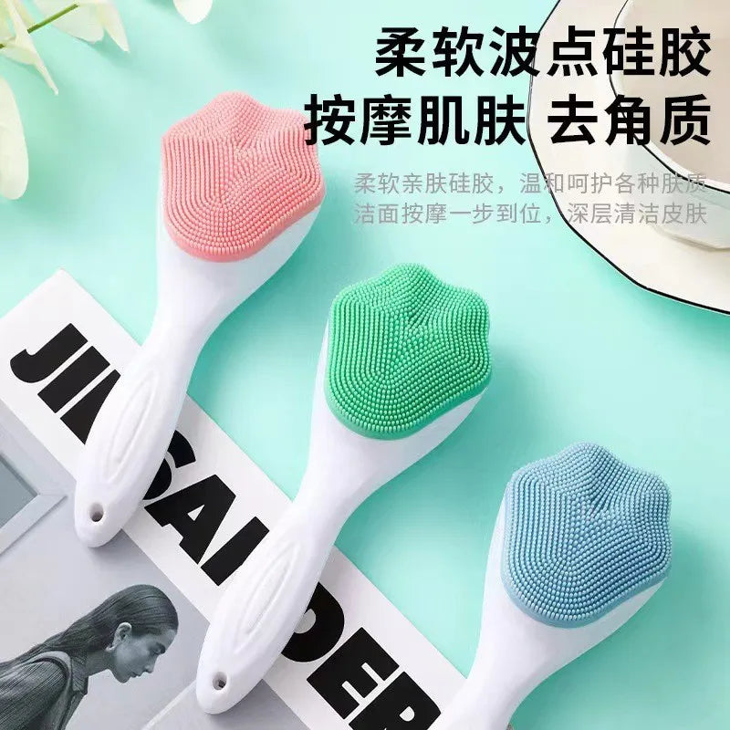 Silicone Face Scrubber Exfoliating Brush Handheld Facial Cleansing Brush Blackhead Scrubber Acne Skin Wash Spa Beauty Tools