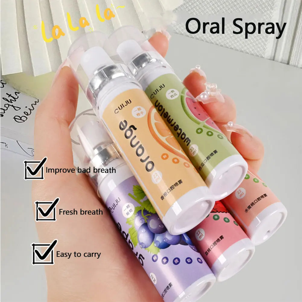 22ML Breath Freshener Spray Lemon Grape Mint Flavor Artifact Female Male Portable Breath Kissing Mouth Spray Cleaning Spray