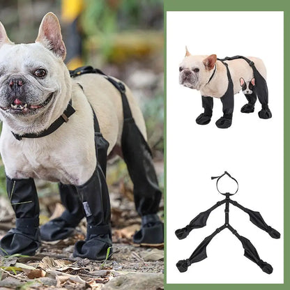 Dog Shoes Waterproof Adjustable Dog Boots Pet Breathbale Shoes For Outdoor Walking Soft French Bulldog Shoes Pets Paws