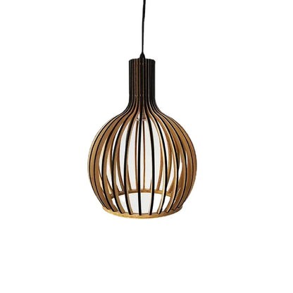 Modern Pendant Lamp Chinese Restaurant Solid Wood Creative Birdcage Chandeliers for Living Room Dining Table Lighting Home Decor