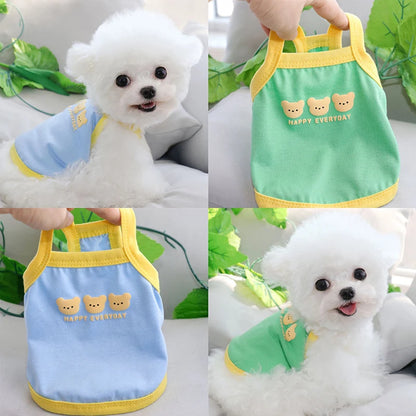 Pet Cartoon Suspenders Breathable Vest Puppy Soft Clothes Poodle Summer Pullover Cool Dog Clothes Pet Dog Clothes