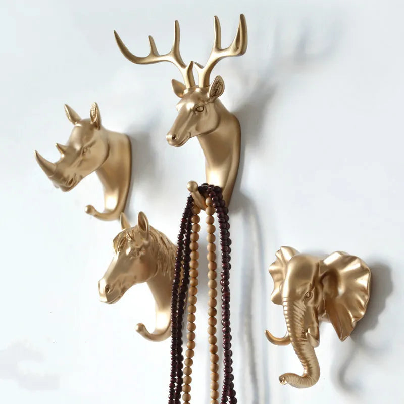 Wall Hanging Hook Deer Antlers Wall Coat Rack For Clothes Self Adhesive Display Racks Key Hanger Wall Storage Horns Hangers