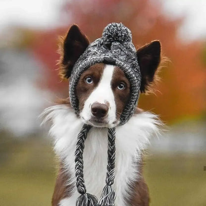 Winter Warm Dog Hats Windproof Knitting French Bulldog Hat For Dogs Chihuahua Hat Fluffy Ball Puppy Accessories Pet Hats