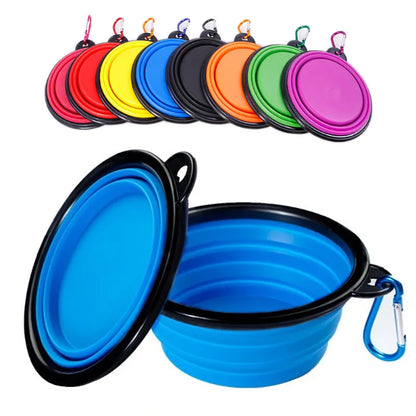 350ML/1000ML Foldable Silicone Pet Bowl Portable Puppy Food Container Collapsible Feeder for Outdoor Camping Dog Accessories