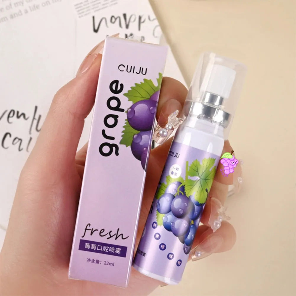 22ML Breath Freshener Spray Lemon Grape Mint Flavor Artifact Female Male Portable Breath Kissing Mouth Spray Cleaning Spray