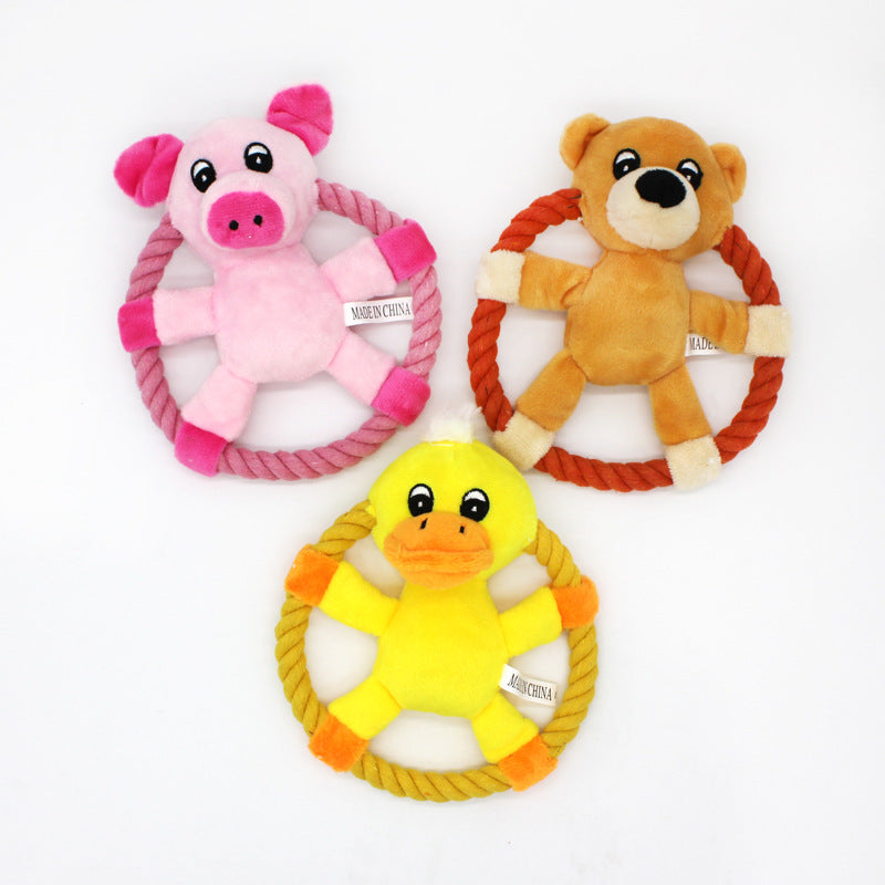 Pet toys pink pig fresh yellow duck yellow bear pet frisbee throw toy manufacturers shipped